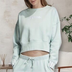 adidas Originals Sweatshirt Green Coeeze Cropped Crew Large NWT